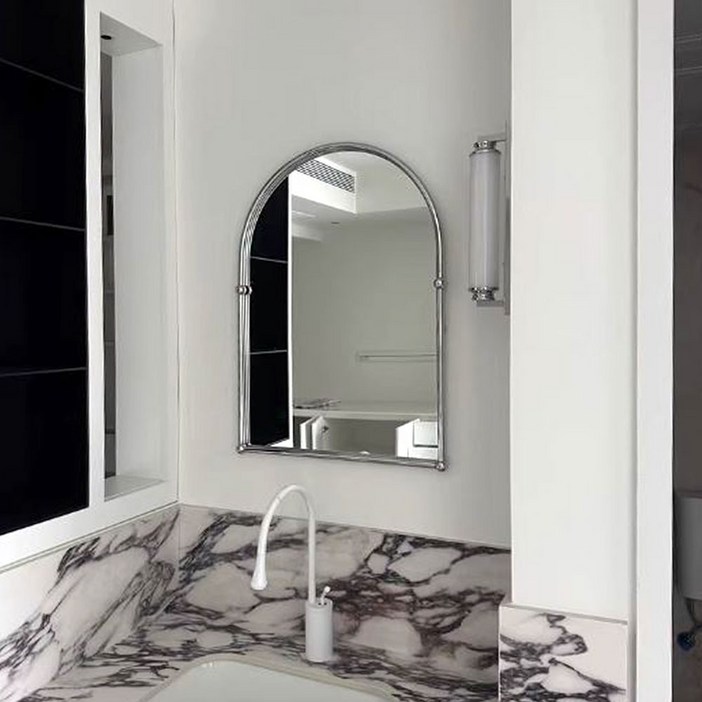 304 스테인레스 프레임 반달 화장대 건식욕실 벽거울