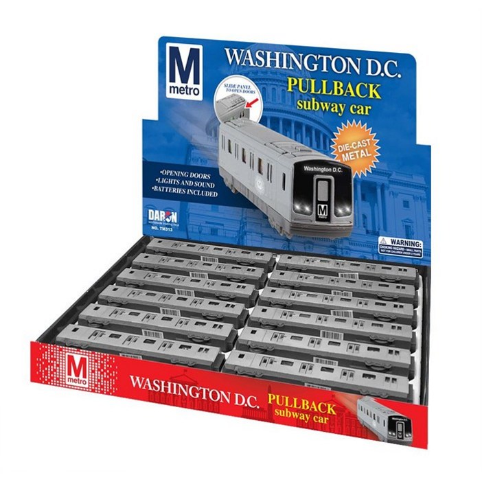 다론 워싱턴 DC 메트로 지하철 풀백 안내방송 라이트 불빛 음성 장난감 다이캐스트 Washington DC Metro Subway Pullback bulk TM373