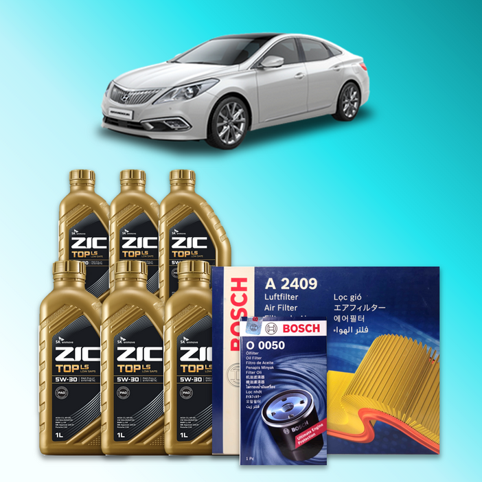 그랜저 (HG) 3.0 가솔린 엔진오일세트 SK 지크 탑 LS 5W30 (ZIC TOP LS)