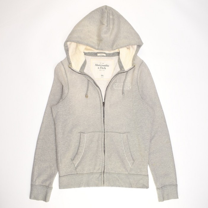 아베크롬비 그레이 면 기모안감 집업후드티셔츠 XXL 남성 MJP2623 자바구제창고