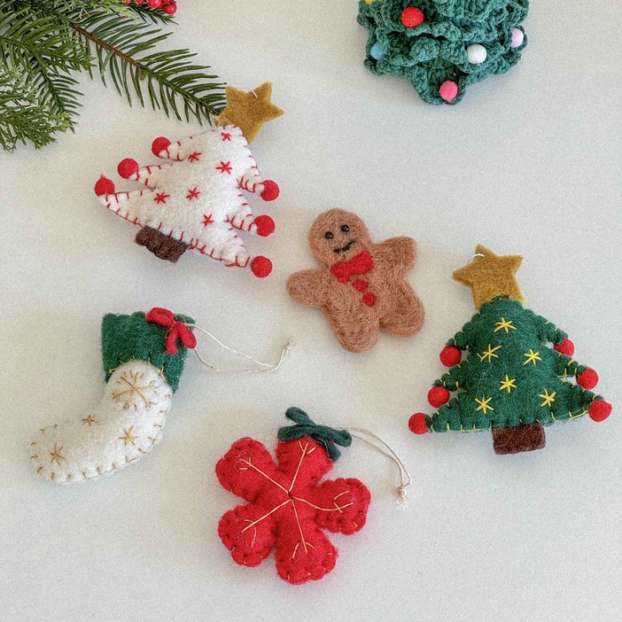 페이퍼가든 양모펠트 오너먼트 크리스마스 장식 트리 꾸미기 소품 성탄절 선물 가랜드