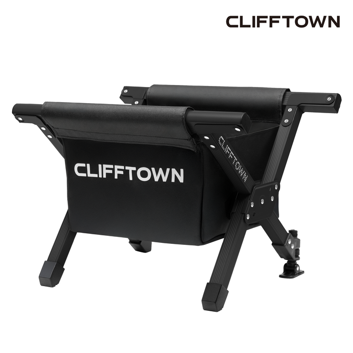 클리프타운 접이식 아이스박스 쿨러스탠드 받침대 플러스  바스켓  보관파우치 세트, 블랙