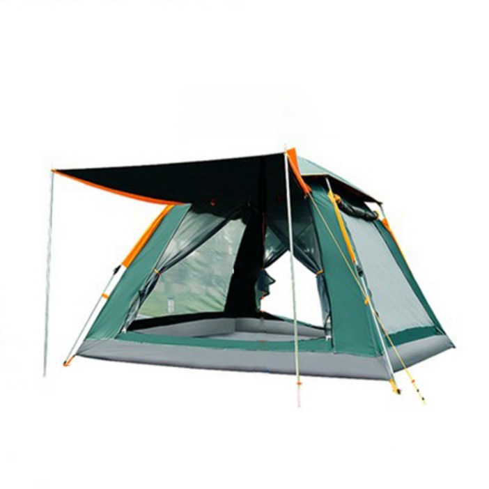 코코프 캠핑야외 방수 잔자동 원터치 텐트, 34인, 흑녹색 블랙젤