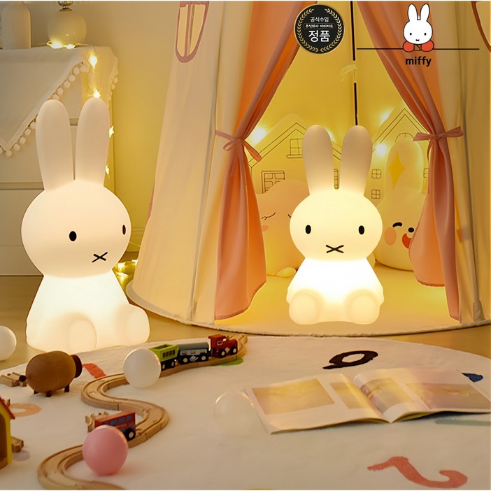 (아미자드)miffy 미피  토끼 무드등 무선 리모컨 16색상  토끼등 KC인증 충전 거실 분위기 조명 침실 수면등 아기 수유등 캐릭터 취침등 귀여운 스탠드 인테리어 집들이 선물