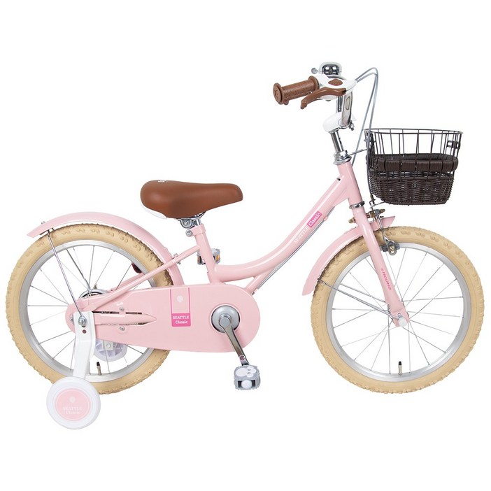 삼천리자전거하운드 시애틀 클래식 20형 초등학생 키즈 자전거 7세 8세 여아 입학선물 네발, 라이트핑크, 1개, 135cm