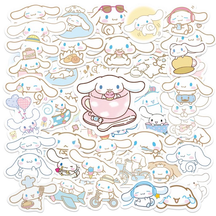 번블랙 산리오 캐릭터 굿즈 스티커 헬로키티 쿠로미 마이멜로디 시나모롤 포챠코