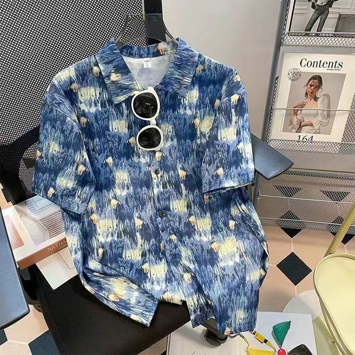 프렌치 레트로 쉬폰 롱원피스 반팔 무늬 플라워 프린트