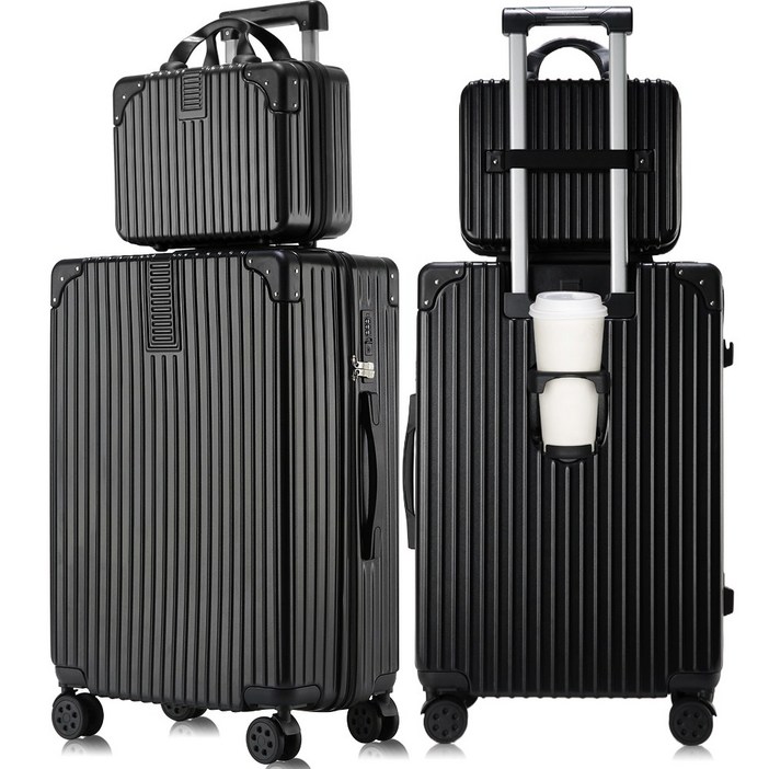 3년AS 다용도 기내용 캐리어 20인치 24인치 28인치 USB 충전포트 360도 회전바퀴 경량 여행용가방 2종 세트