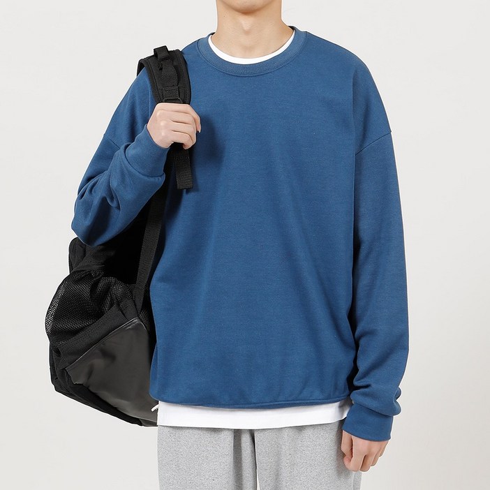 JJ패션라운지 남녀공용 편안한 남성 여성 라운드넥 오버핏 무지 심플 맨투맨