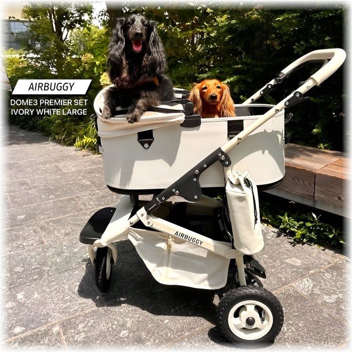 에어버기 돔3 프리미어 반려동물 유모차 아이보리 화이트 레귤러 라지
