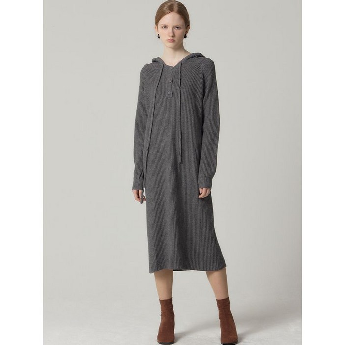 오조크 골지 후드 롱 니트 원피스 택가격 128000원