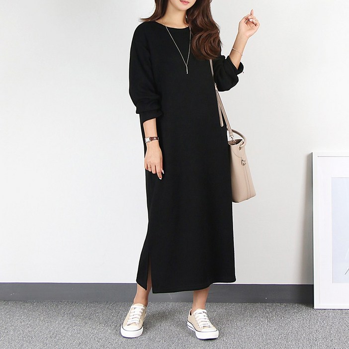 나인뮤즈 꾸안꾸 원마일룩 여행원피스 편한 니트 원피스 빅사이즈 3XL 르본니트원피스