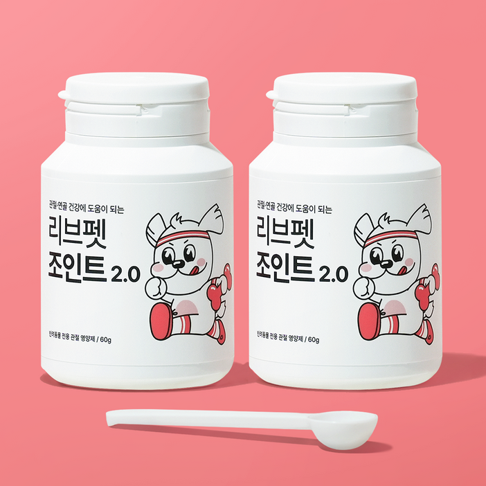 리브펫 조인트 강아지 고양이 관절 영양제 분말형, 뼈관절강화, 60g, 2개