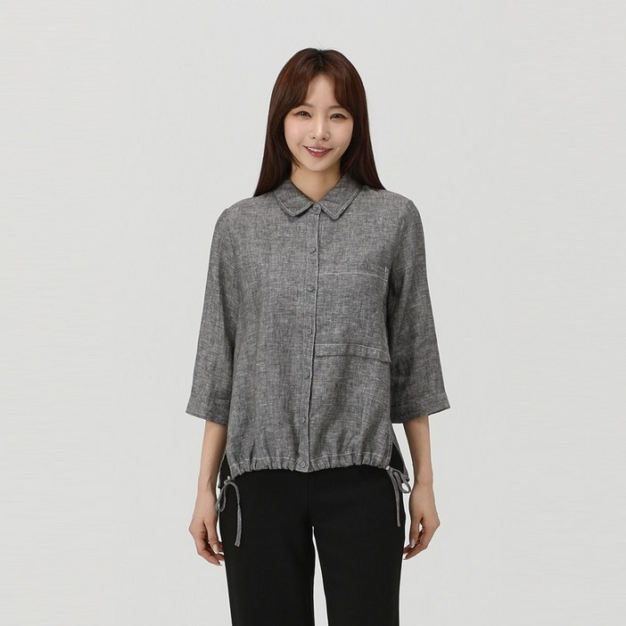 [PAT 여성] 밑단 스트링형 린넨 셔츠_1I41506