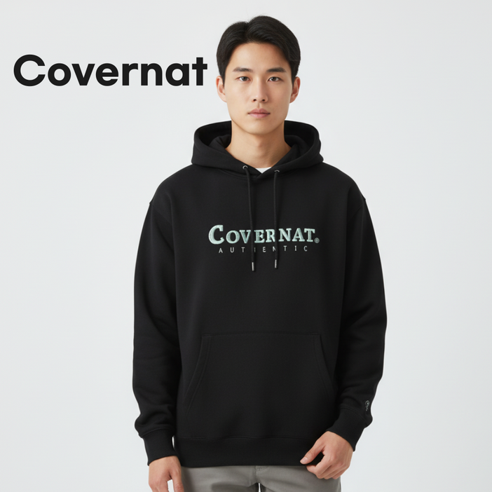 커버낫 어센틱 후드티 레귤러핏 커플후드티 맨투맨 캐주얼 데일리룩