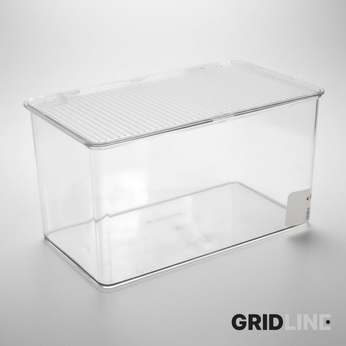 그리드라인 먼지제로 뚜껑있는 투명 아크릴 수납함, 투명 프리미엄 대, 1개