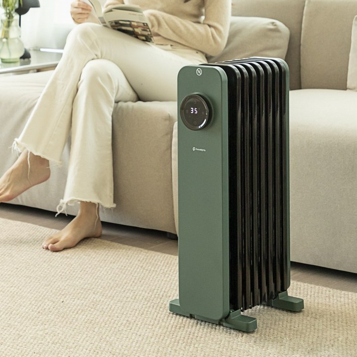 흥신 액센트리 7핀 1500W 전기 라디에이터 ERT-B07GB (그린) 터치식+리모컨 가정 욕실 매장 원룸 히터 난로, ERT-B07GB(그린)
