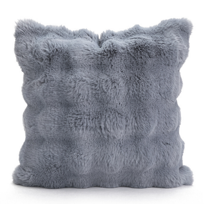 빅무드 버블밍크 퍼 쿠션 국산 솜포함 인테리어 소파쿠션, 블루그레이