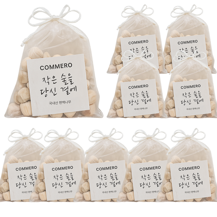 코메로 국산 편백나무 큐브 방향주머니, 자연 한 줌 편백 방향제 가정용 선물용