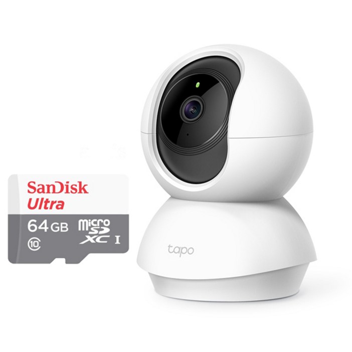 티피링크 메모리64G포함 Tapo C210(Tapo TC71) 300만화소 360도회전 실내무선카메라 홈CCTV 야간흑백전환, Tapo C210(TC71)+메모리카드64G