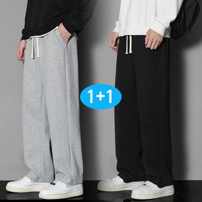 11 봄 여름 남자와이드 편안한 밴딩 남자바지 트레이닝바지
