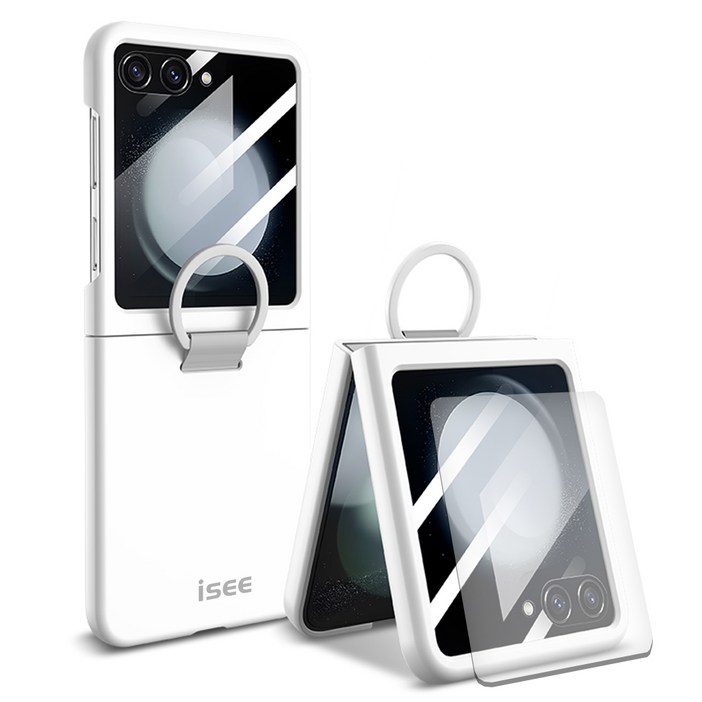 isee아이시 Z플립5/6 호환 일체형 액정보호 하드with 링 케이스
