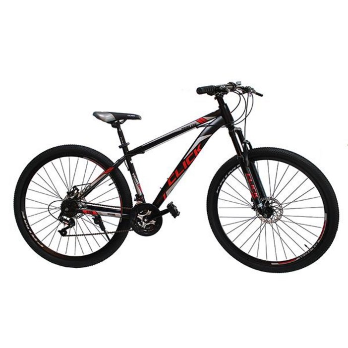 클릭 기계식디스크브레이크 MTB 자전거 프라임27.5D 시마노21단 입문용 미조립, 1개, 블랙레드, 180cm
