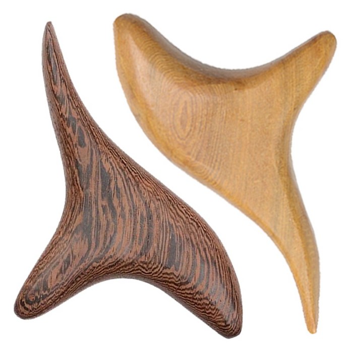 고급 원목 삼각 지압봉  2개, 월넛1P  브라운1P, 1세트