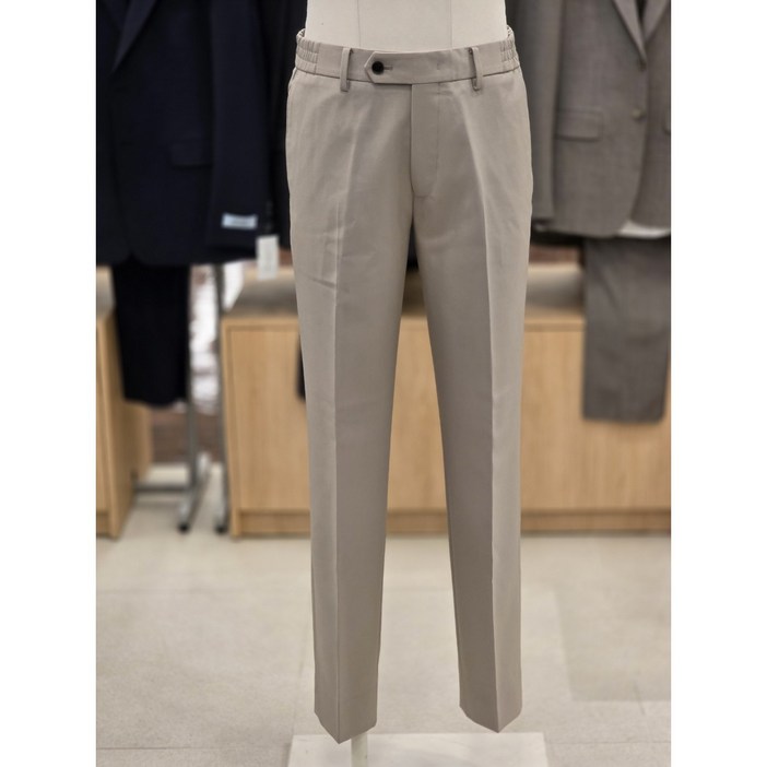 킨록바이킨록앤더슨 베이지 울 블랜디드 허리 양옆 히든 밴딩 정장 바지 팬츠 NFH308