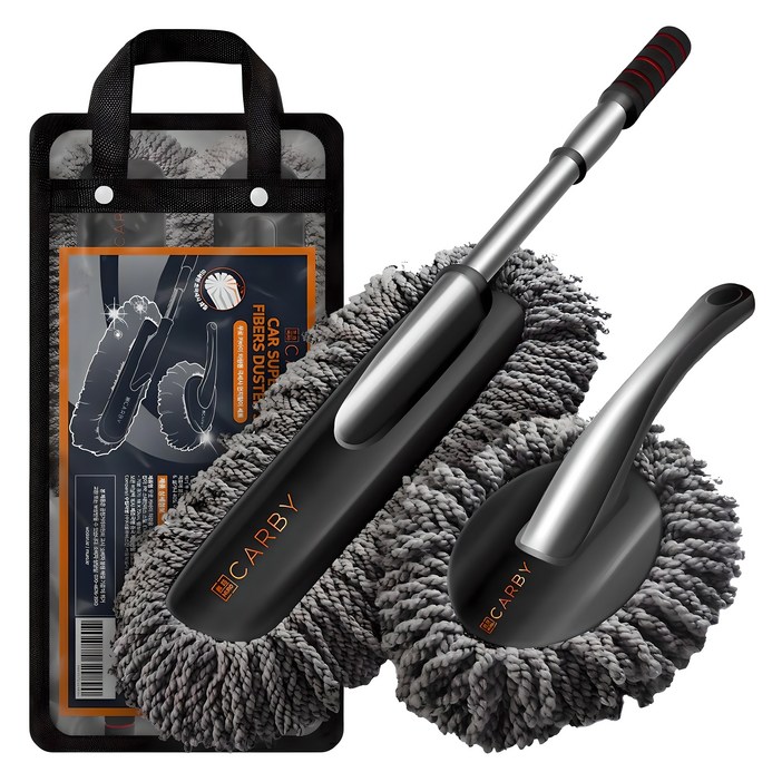 무로 카바이 차량용 극세사 먼지털이 세트 대형  소형  전용비닐팩, 1세트