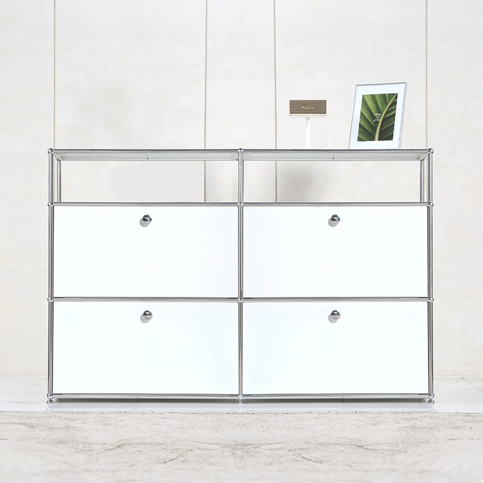 이가페 미드센츄리 모듈거실장 듀오 2x3 투플로어 수납장, 화이트