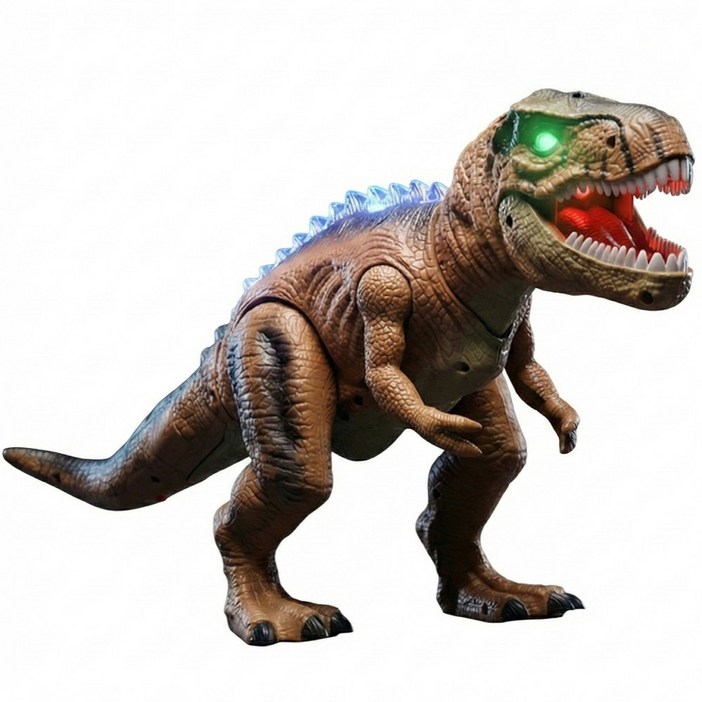 움직이는 어린이 공룡 장난감 티라노사우루스 소리나는 rc장난감, 1개, 쥬라 앰버 브라운