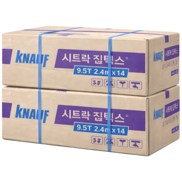 크나우프 시트락 집텍스 9.5T300600 18장 천장재 천장마감재 텍스 보랄, 1박스