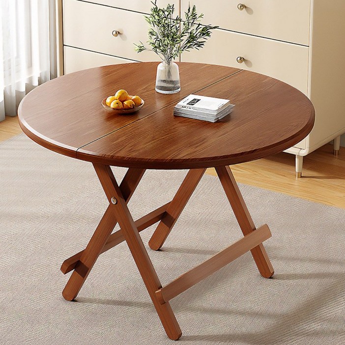 원목 원형 테이블 접이식 카페 거실 다이닝 라운드 식탁