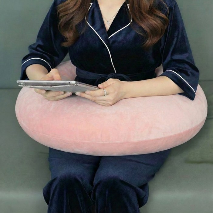 륀레브 독서 대형 달 허그 쿠션 5색상 게임 침대 소파 학생 임산부, 핑크
