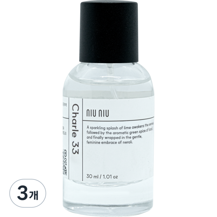 뉴뉴 샤를33 라임바질네놀리 향수, 3개, 30ml