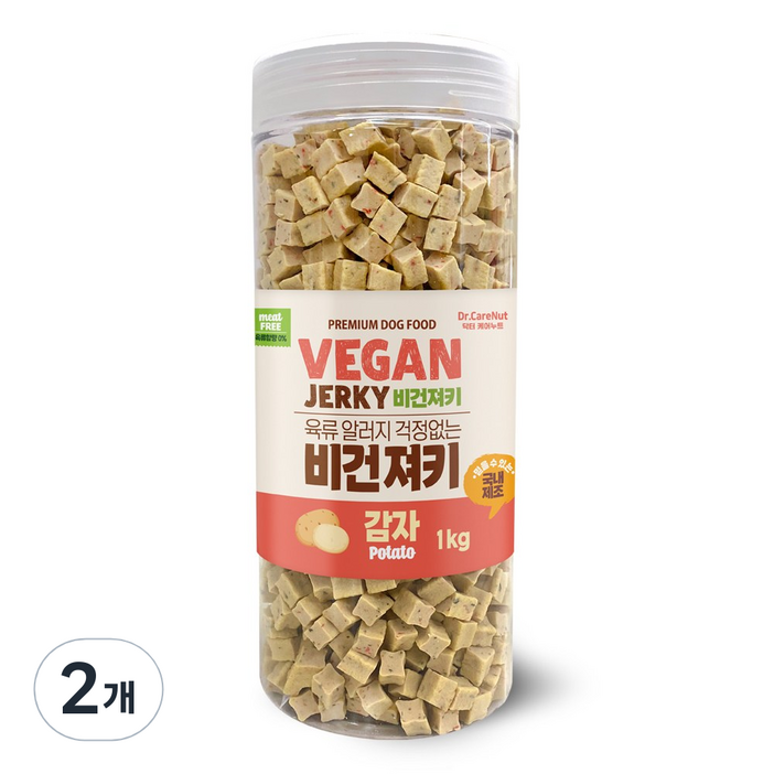닥터케어누트 강아지 비건 져키 영양간식 육류알러지케어 대용량 4종, 2개, 1kg, 감자