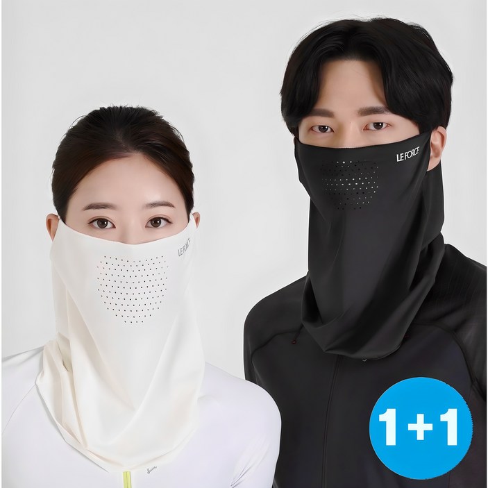 르포스 자외선차단 쿨 스포츠 골프 마스크 11, 블랙화이트