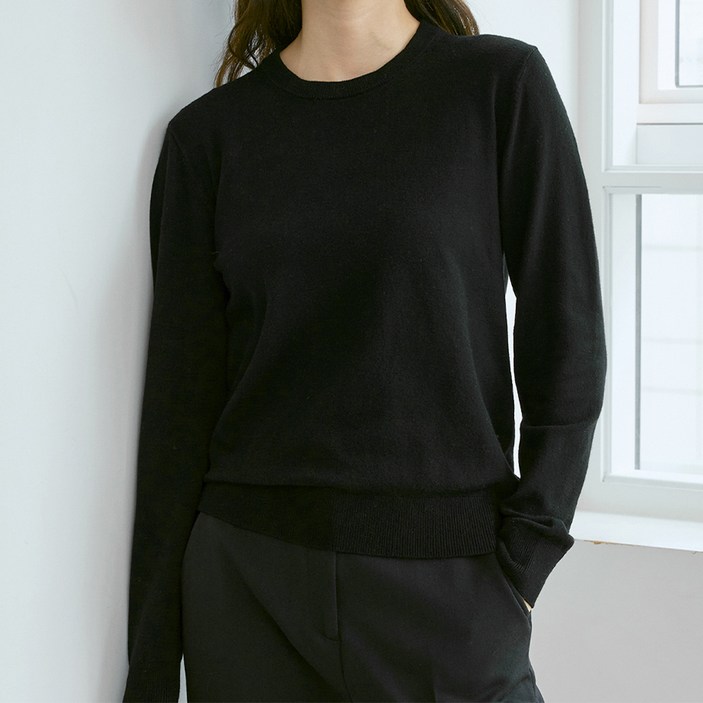 210에디트 남녀공용 캐시미어 블렌디드 라운드넥 니트 ZZ5SW010