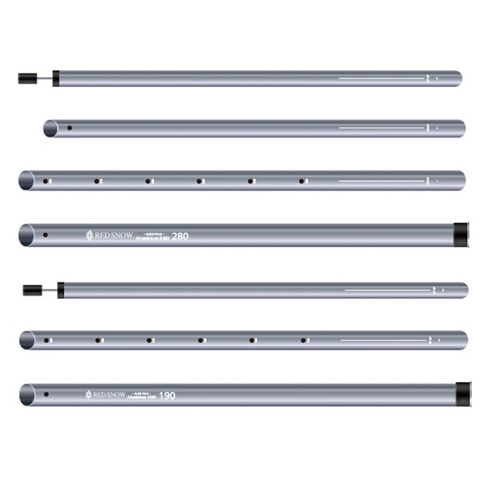 레드스노우 타프 텐트 높이조절 슬라이드 폴대 풀세트