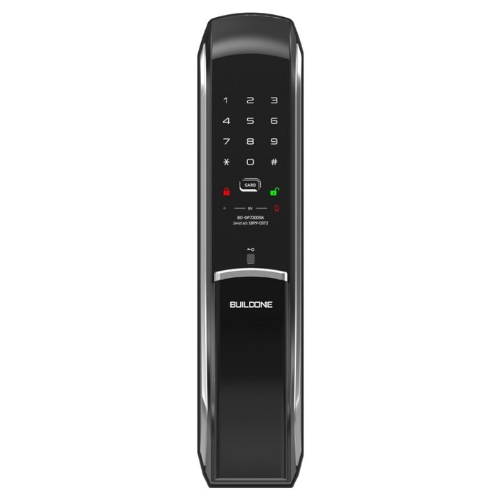 빌드원 푸시풀 카드키 비상키 도어락 실버, BODP7300SK, 방문설치