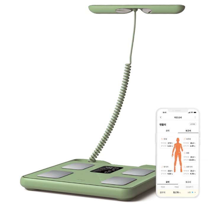 앳플리 아이그립X 핸드바 스마트 바디 체중계, iGripX, 비엔나 그린, 1개