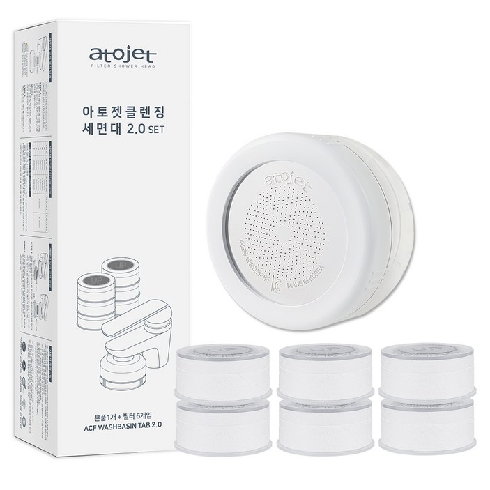 아토젯 클렌징 세면대 2.0 리필 필터 6p 세트, 단일 색상