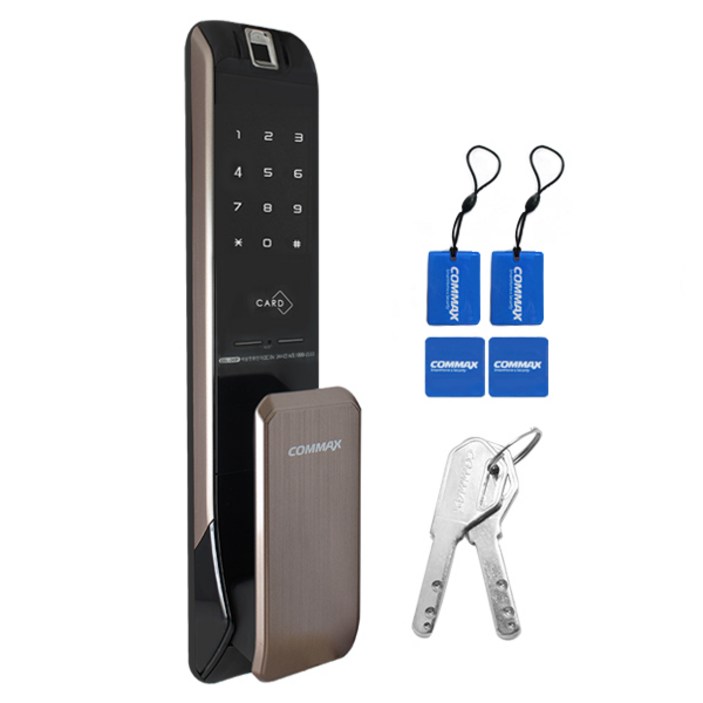 COMMAX 지문인식 푸시풀 코백스 도어락 비상키2개 포함 CDL-240P