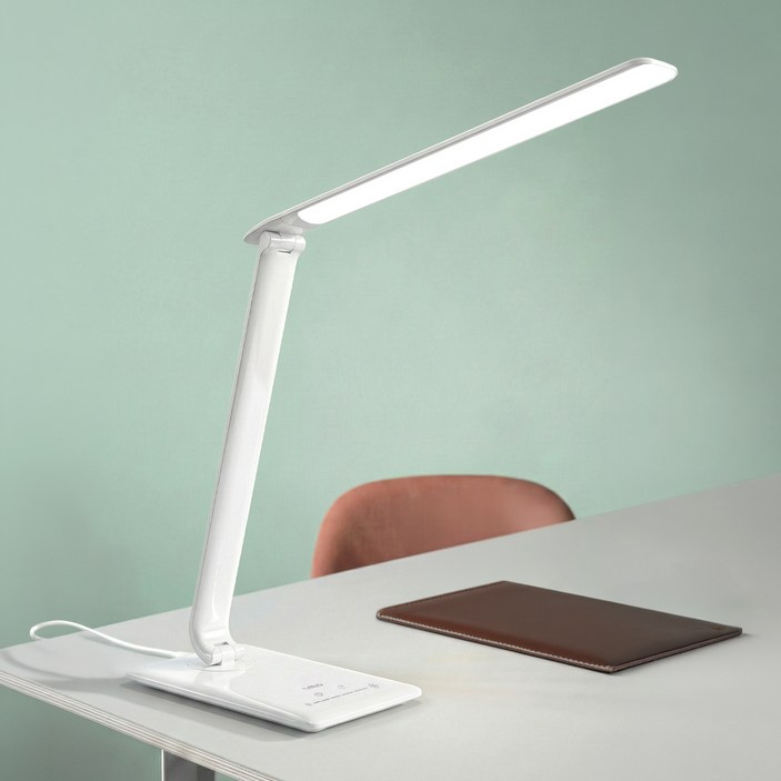 레토 시력 보호 학습용 데스크 LED 스탠드 LLS01, 화이트