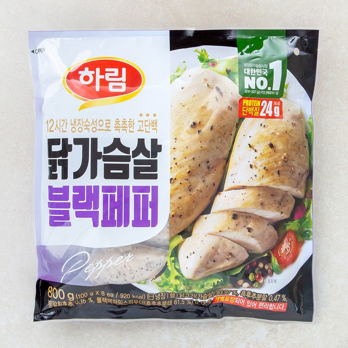 헬스/건강식품 하림 닭가슴살 블랙페퍼, 800g, 1개