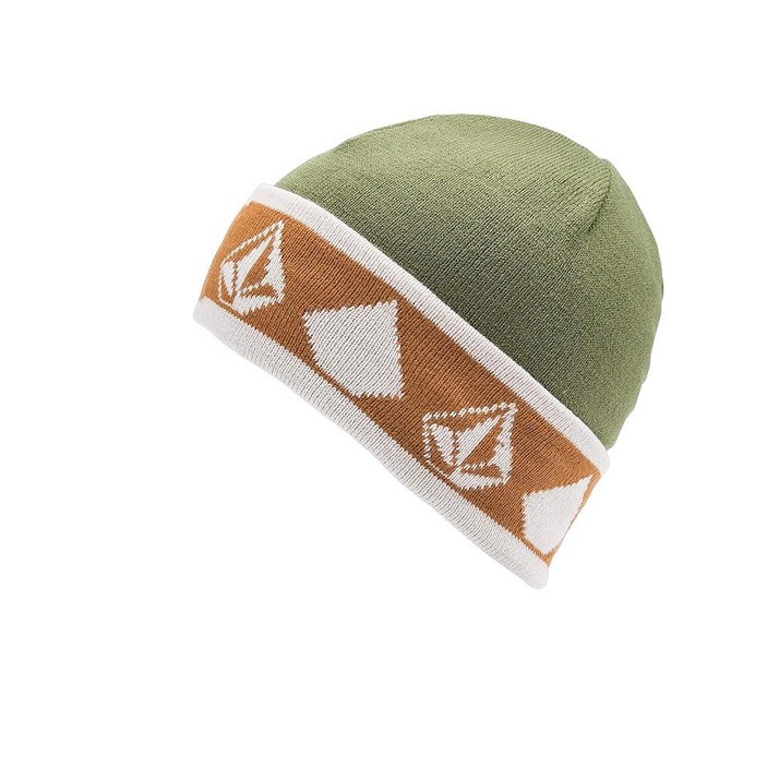 Volcom 남아용 파우더 롤오버 스노우보드 비니, 블랙 S5 171295