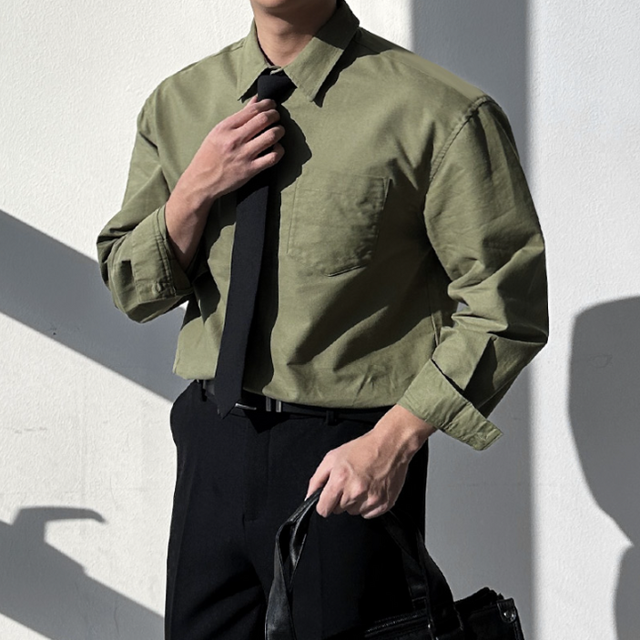 면 100 고퀄리티 남자 오버 루즈핏 고밀도면 카라 옥스포드 셔츠 빅사이즈