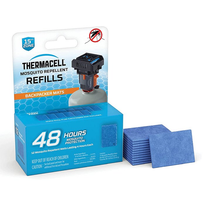 Thermacell 써마셀 캠핑 등산 백패킹 모기퇴치기 매트 리필 12개입 / Mosquito Repellent Mat-Only Refill 12pack