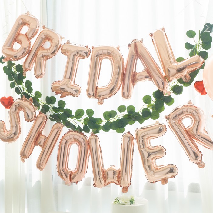 올인원 브라이덜샤워풍선 3인세트 레터링 가랜드 로즈골드